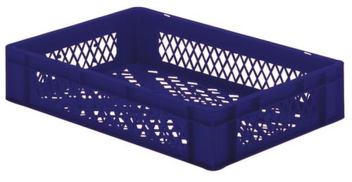 Bac gerbable norme Europe parois + fond ajourés, bleu, capacité 22 l