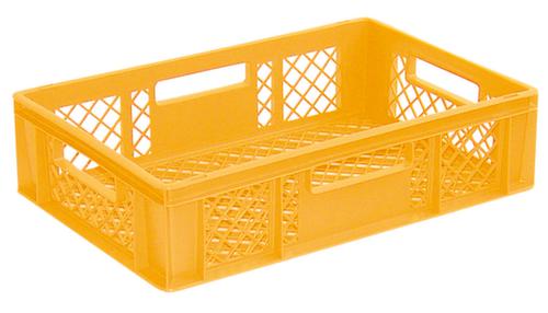 Conteneurs gerbables Euronorm Basic à fond nervuré renforcé, jaune, capacité 27 l