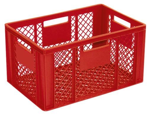 Conteneurs gerbables Euronorm Basic à fond nervuré renforcé, rouge, capacité 63 l