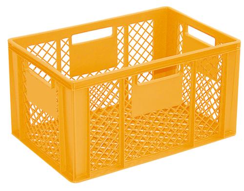 Conteneurs gerbables Euronorm Basic à fond nervuré renforcé, jaune, capacité 63 l