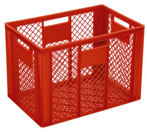 Conteneurs gerbables Euronorm Basic à fond nervuré renforcé, rouge, capacité 83 l