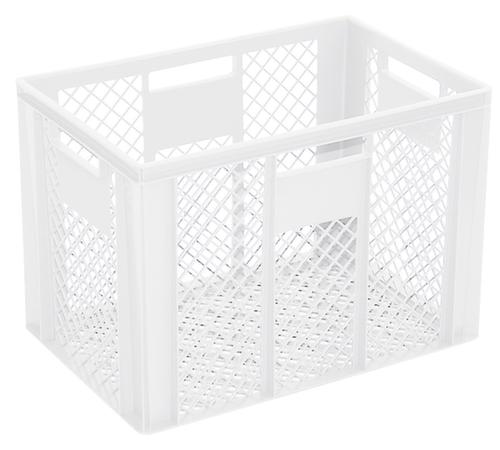 Conteneurs gerbables Euronorm Basic à fond nervuré renforcé, blanc, capacité 83 l