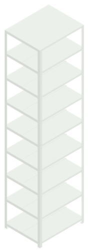 hofe Etagère à dossiers à visser pour une utilisation des deux côtés, 9 tablettes, RAL7035 gris clair