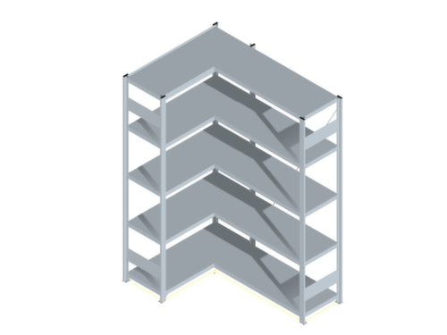 hofe système de rayonnages sans vis de conception standard, hauteur x largeur x profondeur 2000 x 1060 x 435 mm, 5 tablettes
