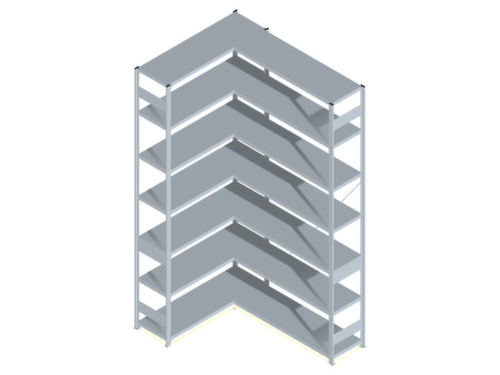 hofe système de rayonnages sans vis de conception standard, hauteur x largeur x profondeur 3000 x 1360 x 435 mm, 7 tablettes