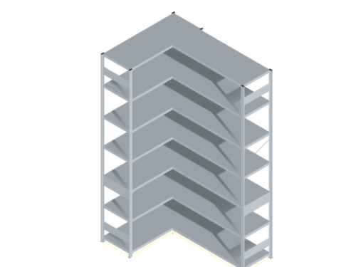 hofe système de rayonnages sans vis de conception standard, hauteur x largeur x profondeur 3000 x 1360 x 535 mm, 7 tablettes