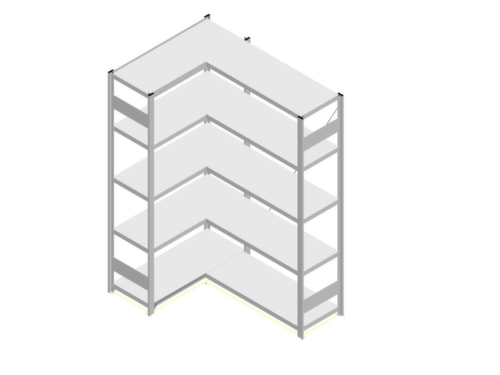 hofe système de rayonnages sans vis de conception standard, hauteur x largeur x profondeur 2000 x 1060 x 435 mm, 5 tablettes