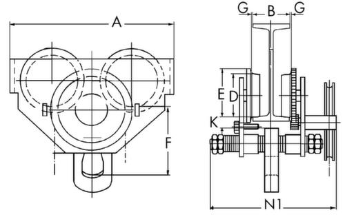 Chariot à chaîne de la bobineuse