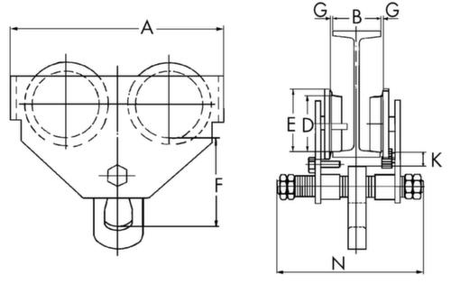 Chariot porte-palans manuel