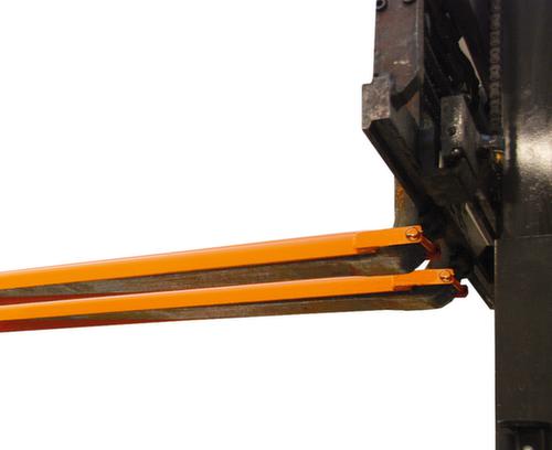 Bauer Rallonge de fourche avec dessous ouvert, RAL7021 gris noir, pour section de dent hauteur x largeur 50 x 150 mm