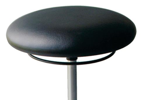 Tabouret pivotant, assise noir, patins