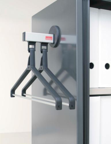 van Esch Vestiaire mural magnétique avec cintres amovibles, avec 2 cintres amovibles, aluminium/RAL9005 noir foncé