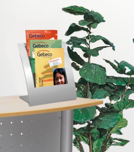 Porte-brochures de bureau Varia, 3 tablettes, structure argent