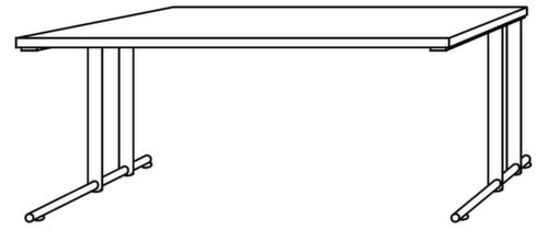 Bureau Terra Nova avec piètement en C, largeur x profondeur 1600 x 800 mm, plaque gris clair