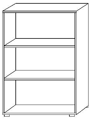 Rayonnage de bureau Terra Nova, largeur 800 mm, 3 HC, hêtre