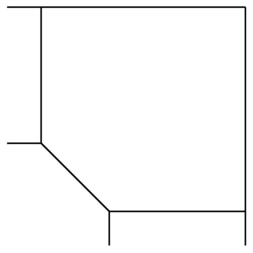 Angle de liaison anguleux Sina 90°, largeur x profondeur 1200 x 1200 mm, plaque noyer
