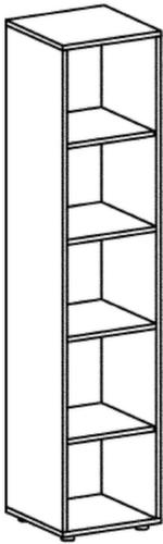 Gera Rayonnage de bureau Milano, largeur 400 mm, 6 HC, gris clair