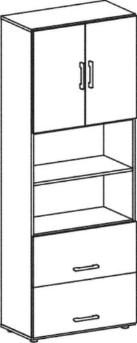 Gera Armoire combinée de bureau Milano avec tiroirs pour dossiers suspendus