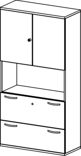 Gera Armoire combinée Pro, 3 hauteurs des classeurs