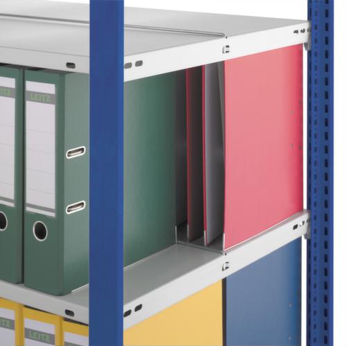 hofe Porte-documents sans vis Zone de fixation pour une utilisation des deux côtés, 5 tablettes, RAL7035 gris clair