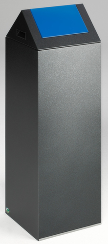 VAR Collecteur de recyclage WSG 85 S avec couvercle oscillant, 89 l, argent antique, couvercle RAL5010 bleu gentiane