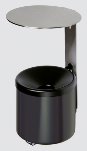 VAR Cendrier mural WH 10 avec toit de protection, RAL9005 noir foncé