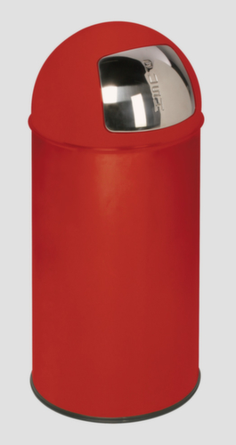 VAR Poubelle « Push », 50 l, RAL3000 rouge vif