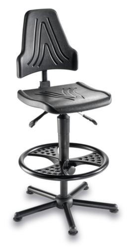 meychair Siège d'atelier haut Workster Komplex W19-25-H-PU-FR3 charge max. 150 kg, assise mousse PU noir, avec patins