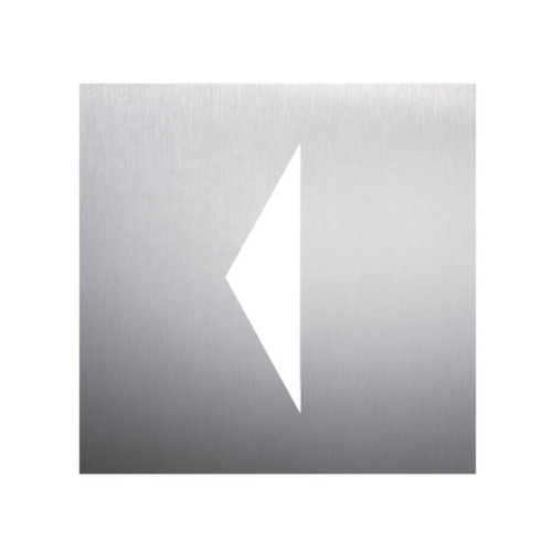 Plaque de porte avec pictogramme en acier inoxydable, « flèche »