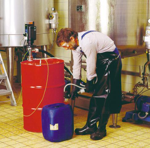Lutz Pompe vide-fûts électrique pour lessives alcalines et acides concentrés, pour bases et acides concentrés, 83 l/min
