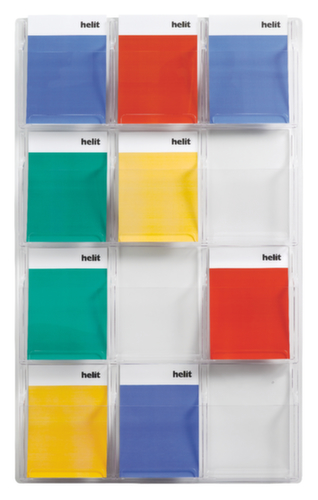 helit Présentoir mural "the clearly", 12 tablettes, structure transparent