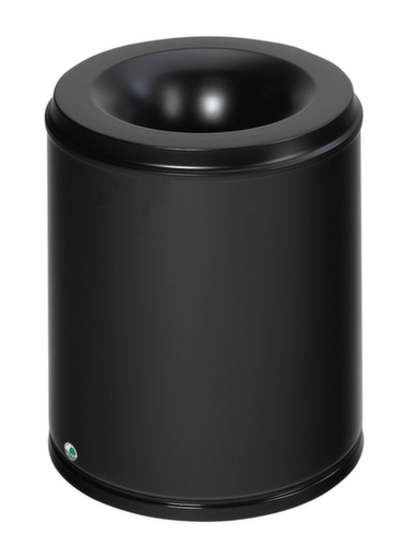 VAR Corbeille à papier avec tête étouffoir, 80 l, RAL9005 noir foncé, partie supérieure noir