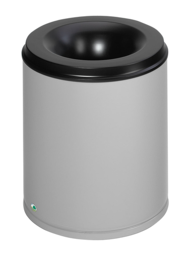 VAR Corbeille à papier avec tête étouffoir, 80 l, argent rotax, partie supérieure noir