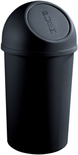 helit Poubelle « Push », 25 l, noir