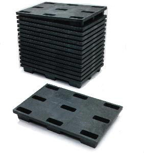 Palette gerbable plastique avec 9 pieds