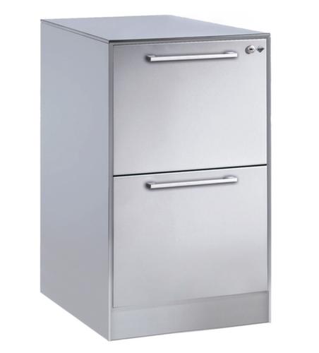 C+P Armoire pour dossiers suspendus avec poignées étrier, 2 extensions, RAL7035 gris clair/RAL7035 gris clair