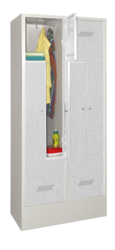 PAVOY Armoire vestiaire Z Basis gris clair avec 4 compartiments, largeur de compartiment 400 mm