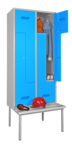 PAVOY Armoire vestiaire Z Basis avec banc + 4 compartiments, largeur de compartiment 400 mm