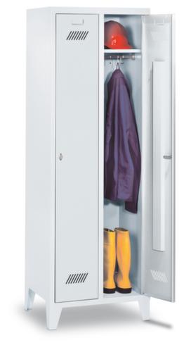 PAVOY Armoire vestiaire Basis gris clair avec 2 compartiments, largeur de compartiment 300 mm