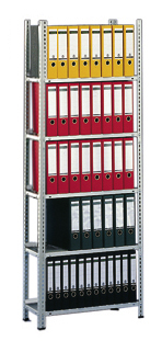 META Rayonnage à boulonner pour classeurs, 5 tablettes, RAL7035 gris clair