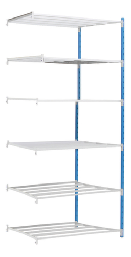 Manorga rayonnages sans vis pour une utilisation des deux côtés, hauteur x largeur x profondeur 2500 x 1216 x 800 mm, 6 tablettes