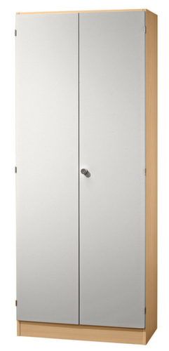 Armoire à portes battantes Up and Down, 5 hauteurs des classeurs, hêtre/argent