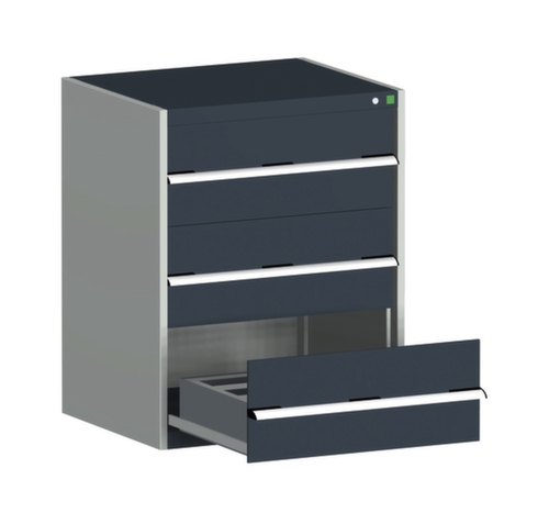 bott Armoire à tiroirs cubio surface de base 800x650 mm, 3 tiroir(s), RAL7035 gris clair/RAL7016 gris anthracite