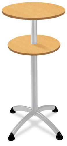 Table haute avec 2 plateaux, Ø 600 mm, panneau hêtre