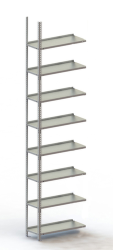 META Porte-fichiers à visser Champ de saisie à utiliser des deux côtés, 8 tablettes, RAL7035 gris clair