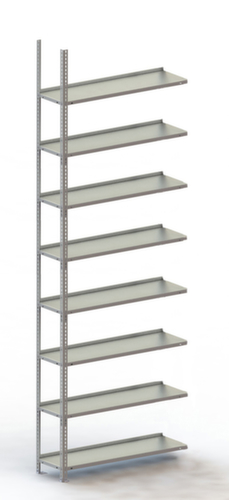 META Porte-fichiers à visser Champ de saisie à utiliser des deux côtés, 8 tablettes, RAL7035 gris clair