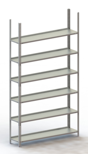 META Rayonnage à boulonner pour classeurs, 6 tablettes, avec revêtement en zinc anti-corrosion