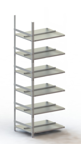 META Porte-fichiers à visser Champ de saisie à utiliser des deux côtés, 6 tablettes, avec revêtement en zinc anti-corrosion