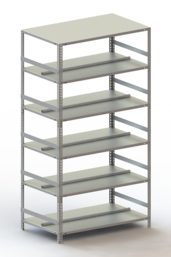 META Etagère à dossiers à visser pour une utilisation des deux côtés, 6 tablettes, avec revêtement en zinc anti-corrosion