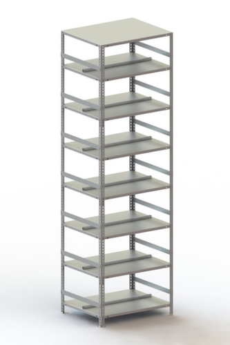 META Etagère à dossiers à visser pour une utilisation des deux côtés, 8 tablettes, avec revêtement en zinc anti-corrosion